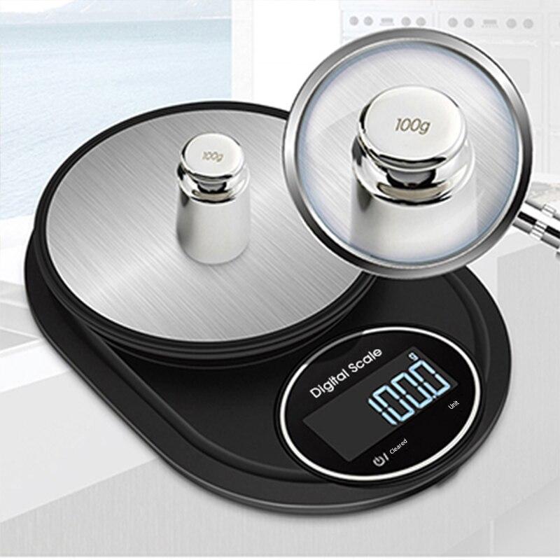 Stainless Steel 5kg 0.1g Kitchen Scale Weighing Food Scale Baking Measuring Scales Household Kitchen Accessories Coffee Scale