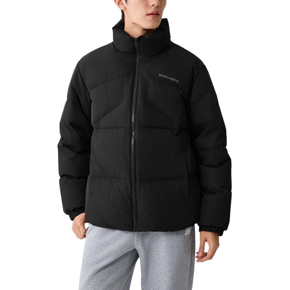 Skechers FW25 Stand Collar Woven Zipper Long Sleeve Down Jacket Men outerwear L425M063-0018