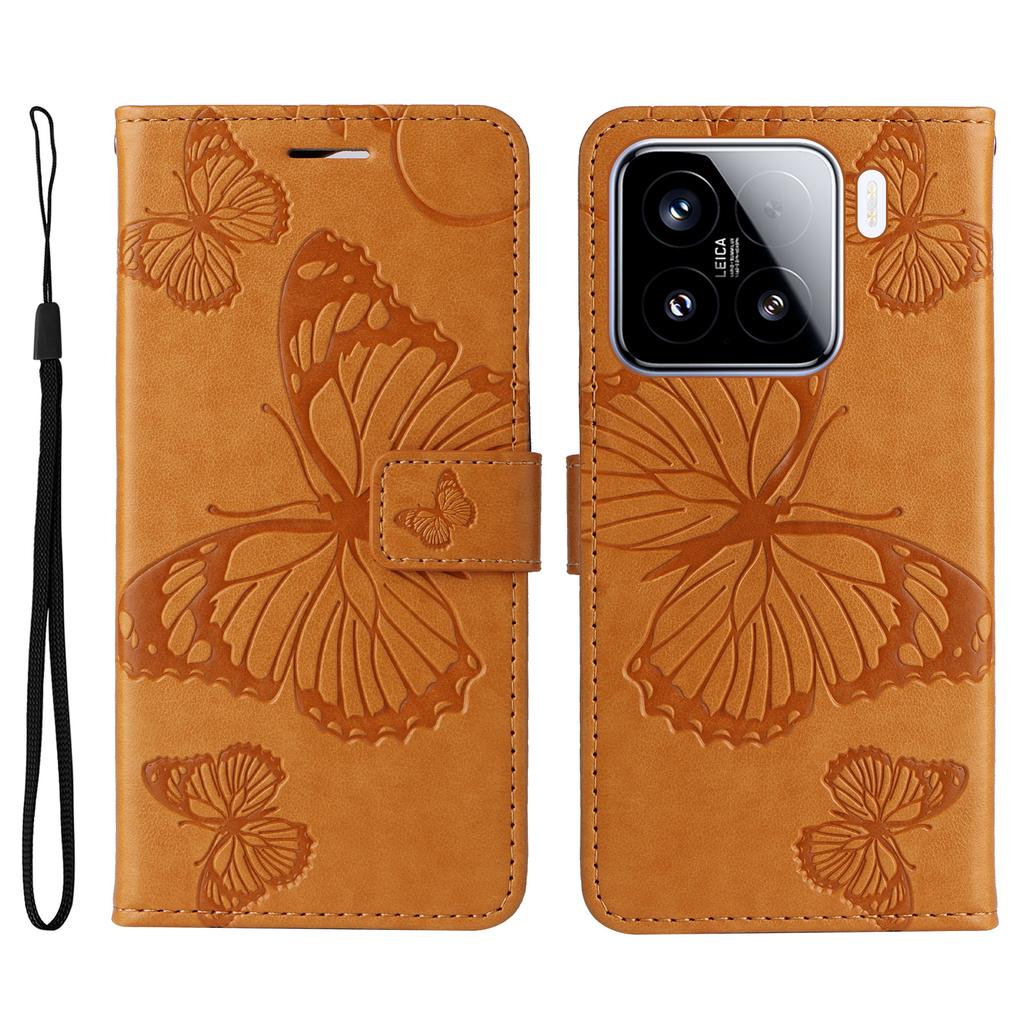 For Xiaomi 15 Wallet Case Floral Butterfly Imprinted Leather Phone Cover Stand