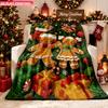 Blanket 1pc Merry Christmas Gingerbread 2D-Printed Flannel Throw Blanket - Soft And Cozy Suitable for Use On The Sofa While Travel