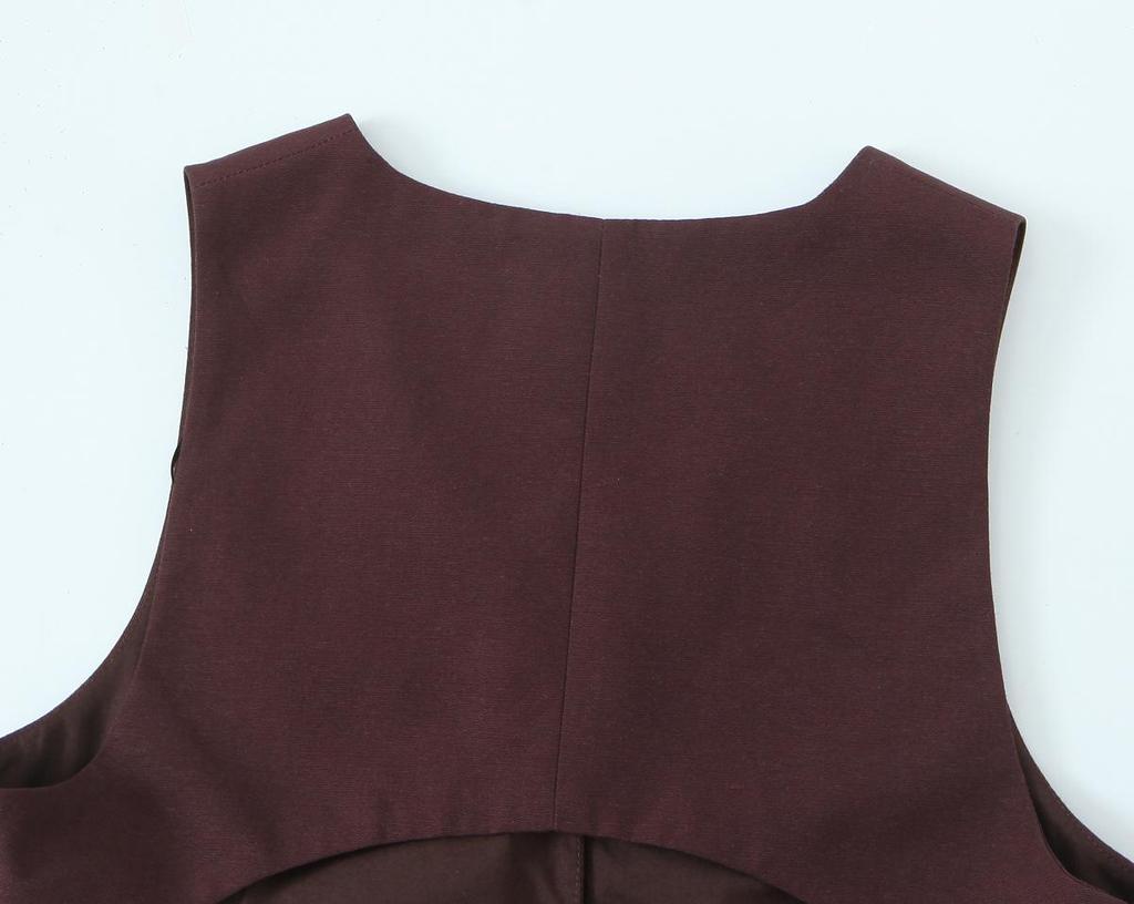 2025 Spring Women's Fashion: European-American Style Cut-Out Vest & Long Pants Set