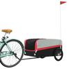 VidaXL Remorque de Vélo, Chariot de Transport avec Drapeau, Remorque de Bicyclette, Remorque à Bagages Extérieur, Noir et 94048