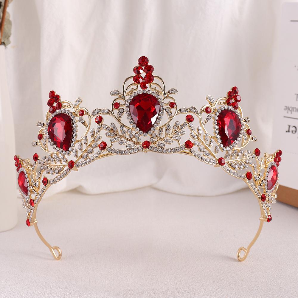 Metal Princess Tiara Shiny Rhinestone Crown Elegant Baroque Crown  Wedding