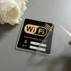 WIFI Sign Mirror Wall Stickers 3D Acrylic Rewritable Handwriting Account and Password For Public Shope Signage Decorate