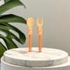 Youngsters's Simple and Cute Cartoon Sports Car Fork and Spoon Youngsters Youngsters's Fork and Spoon Fruit Independent Eating Cartoon Tableware