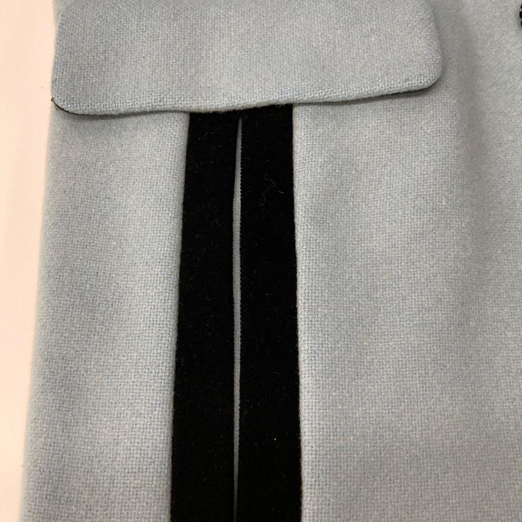 MAISON KITSUNE KWO-0452-B Wool coat 34 Blue x blackUsed