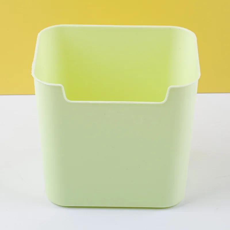1 Piece Simplicity Stationery Organizer Creative Design Solid Color Pen Holder Large Capacity Desktop Snacks Pencil Storage Box