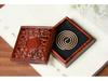 Sandalwood Ming & Qing Antique-Style Carved Incense Box and Burner, Solid Wood Zen Tea Ceremony Holder
