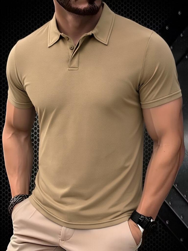 Men Solid Color Short Sleeve Polo Shirt (Multi-Color Options)