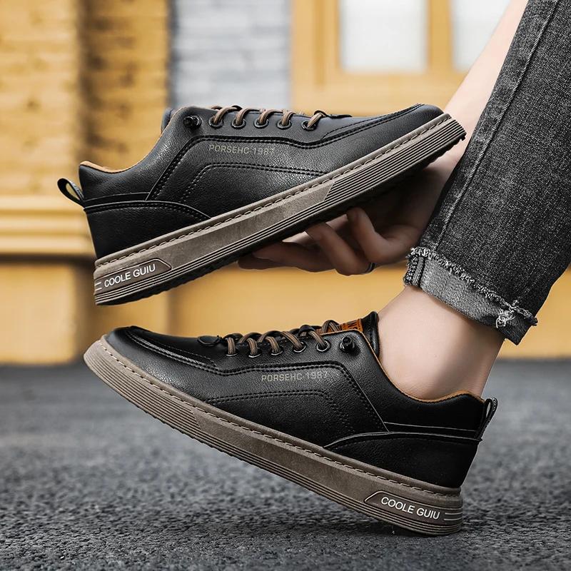 Мужская мода Однотонная Удобная Обувь на плоской подошве Слипоны Повседневная Мужская — фото 5