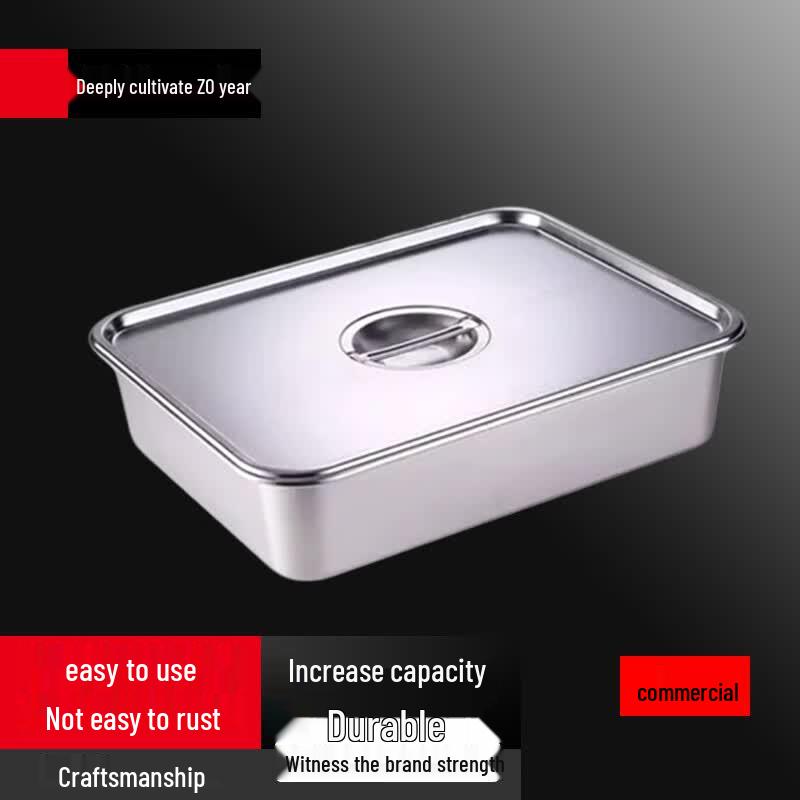 Sule 304 Stainless Steel Rectangular Food Pan with Lid