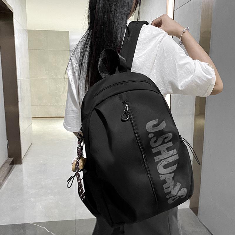 New High School Students High Value Trendy Cool Schoolbag Female Personality Letter Printing Backpack Lightweight Foreign Style Backpack