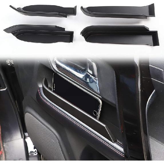 Voodonala For 4Runner Side Door Storage Box Glove Organizer Tray Door Handle Storage Compartment Bin For 2010- Toyota 4Runner Accessories, ABS Black Storage Handle