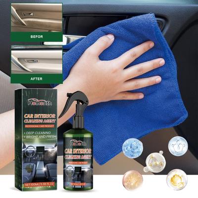 Nettoyant intérieur de voiture 100 ml Nettoyage rapide multifonctionnel des cuirs et tissus d'ameublement pour éliminer la saleté et les odeurs