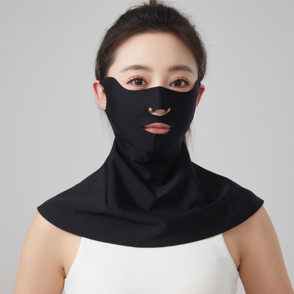 Ice Silk Sun Protection Face Mask AB Side UV Protection One-piece Neck Brace Seamless Adjustable Summer Sun Protection Face Mask