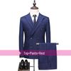 Korean Style Slim Fit Striped Men's Suit Set - Casual Blazer Jacket for Weddings and Professional Wear