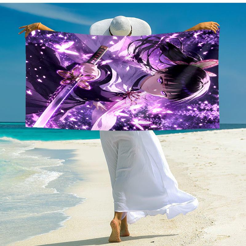 1pc Tsuyuri Kanawo Beach Towel, Comfortable and Thick, and Swimming/Bath/Picnic/Camping Towel, Suitable for Seaside Beaches