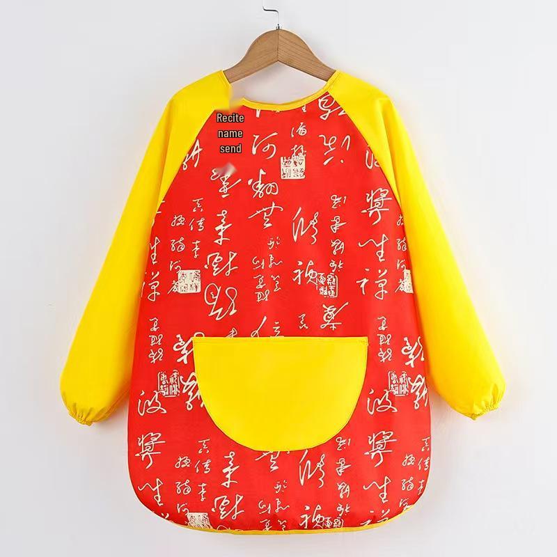 Водонепроницаемый и пятноустойчивый детский фартук для рисования и нагрудник Small 80-100 cm красный