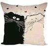 Cute Cat Linen Pillow Cover, Decorative Pillowcase For Home Living Room Sofa Decoration