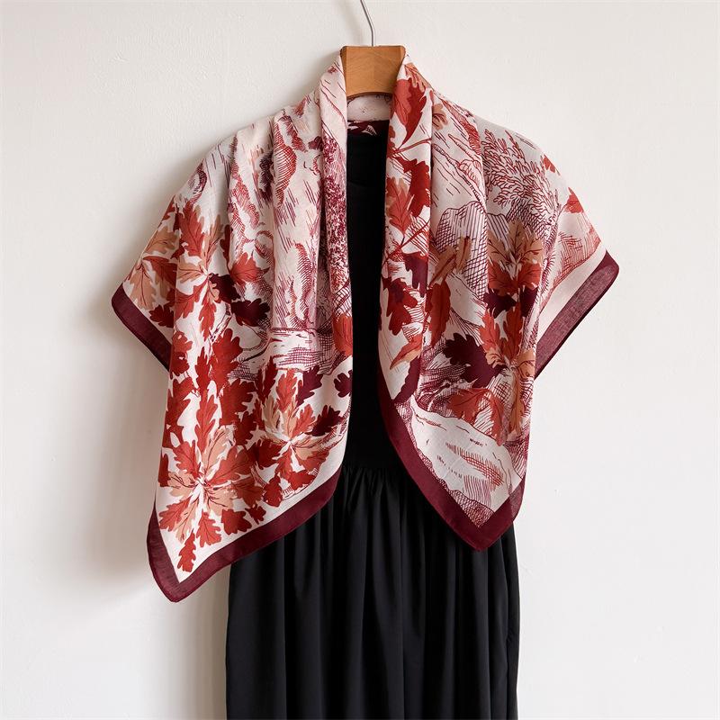 2026 New Flower Print Satin Square Silk Scarf for Women Muslim Hijab Lady Neckerchief Shawl Wraps Headband Handle Bag Ribbon