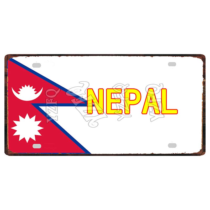 [YZFQ ]30X15CM Nationalflagge Marokko Norwegen Zypern Metallblechschild Stadt Reise Souvenir Wand Kneipe Geschäft Heimhandwerk Dekor DC-1345B