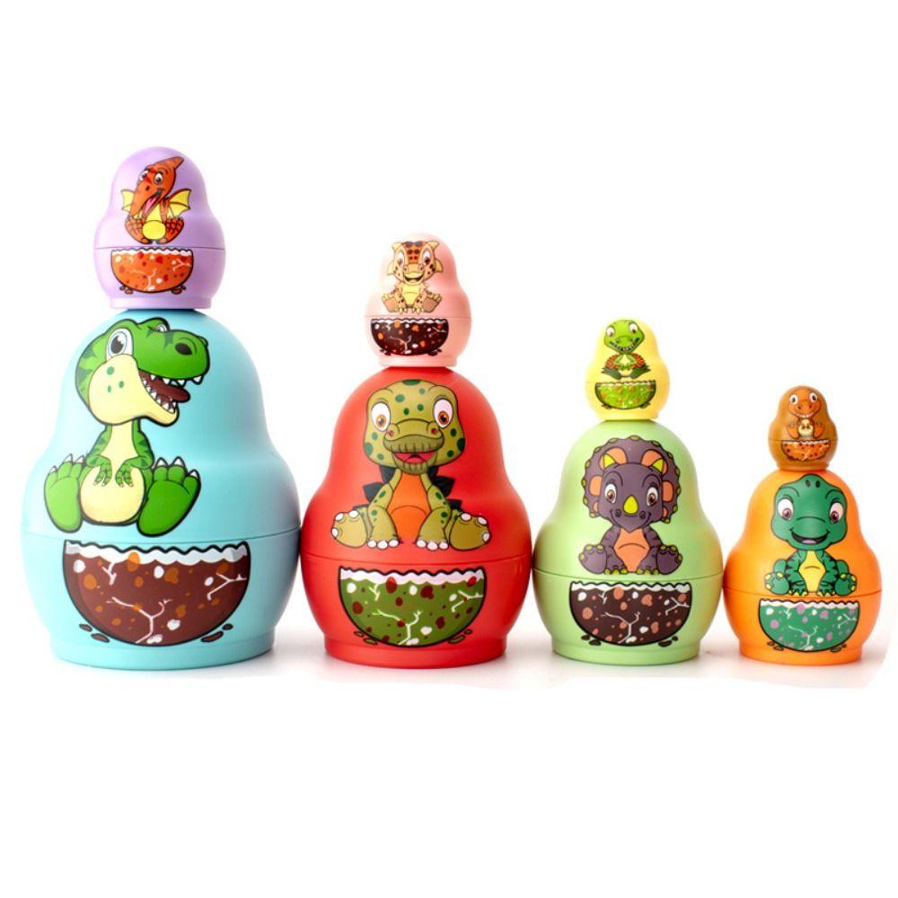 Animals Pattern Stacking Nesting Dolls 6 Layer Stacking Cups Gams Gift for Boy