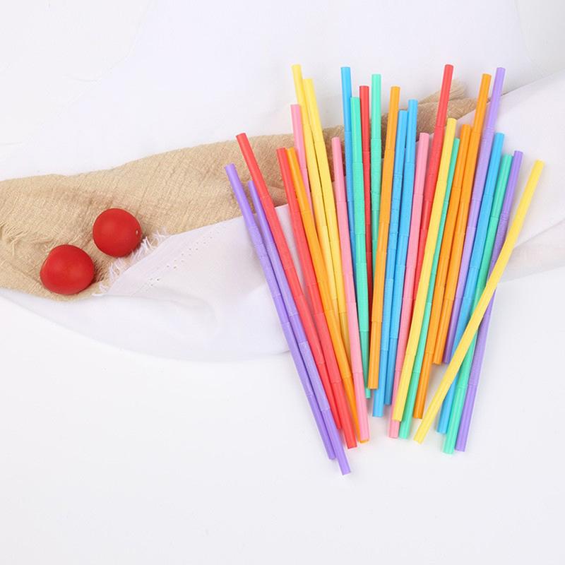 50Pcs Multicolor Kunststof Straws For Wedding Party Supplies Beverage Kitchen Cocktail Drinking Straws