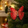 3 Pack Artificial Butterfly Christmas Tree Ornament Clips with Tulle Decorations for Holiday Festive