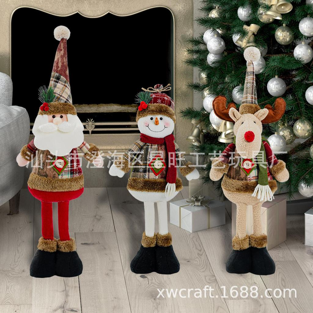 Christmas Doll Christmas Telescopic Old Man Snowman Elk Christmas Decoration Supplies Christmas Atmosphere Decoration