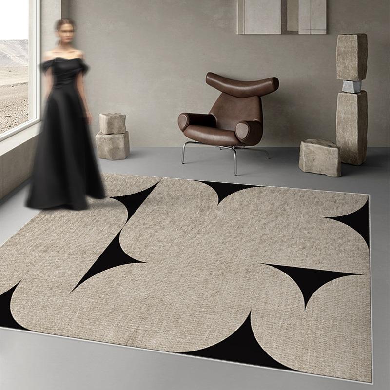 Black White Art Rugs for Nordic Home Living Room Decor Children Crawling Playing Mat Kitchen Non Slip Washable Modern Floor Rug