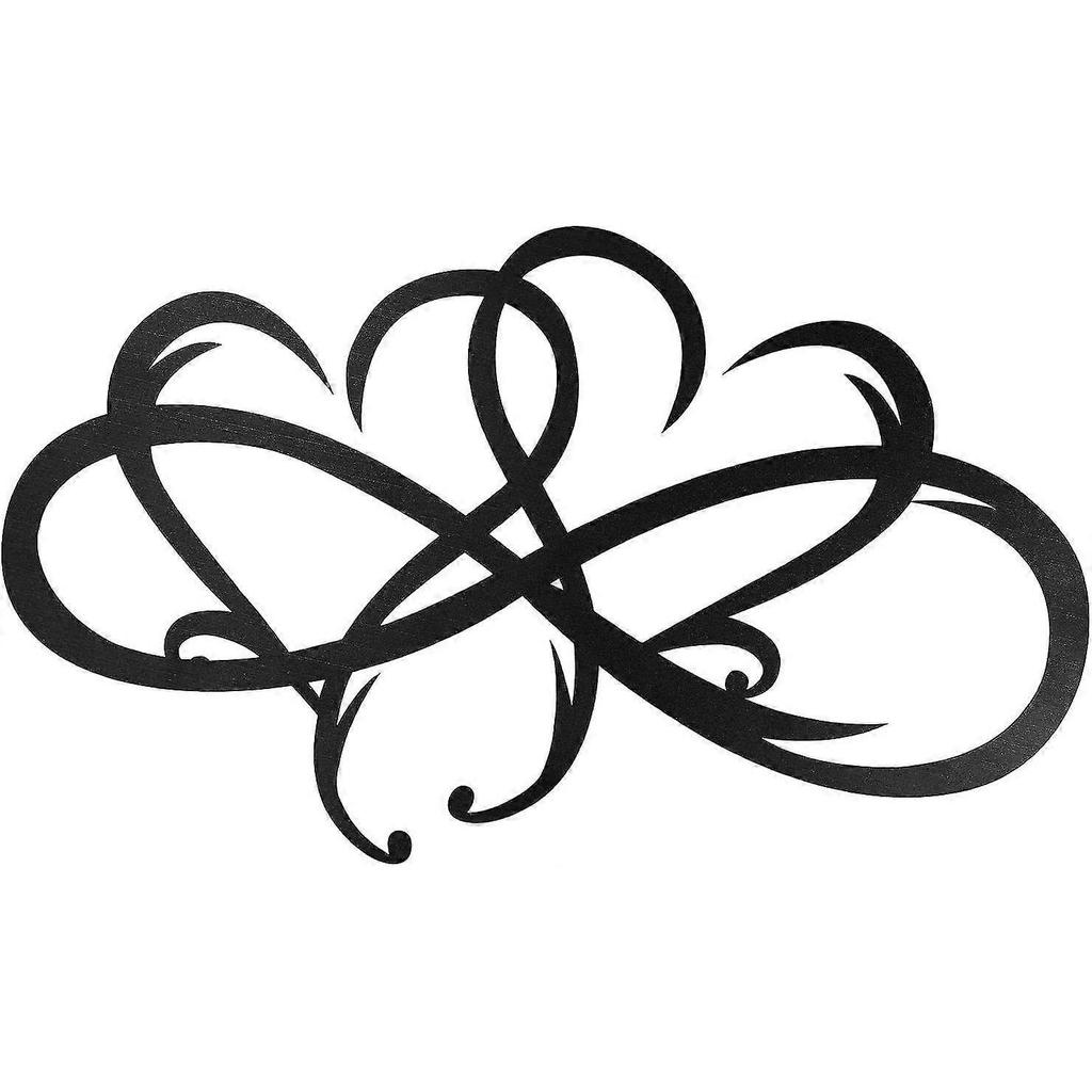 Heart Metal Wall Decoration, Infinite Double Heart Steel Wall Decoration, Personalized Love Wall Logo, Family Outdoor Bedroom Art Decoration, Annivers