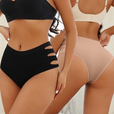 Seamless Underwear for Women Cheeky Bikini Panties High Cut V-waist Briefs Tummy Control Hip-Lifting Hollow Underpants