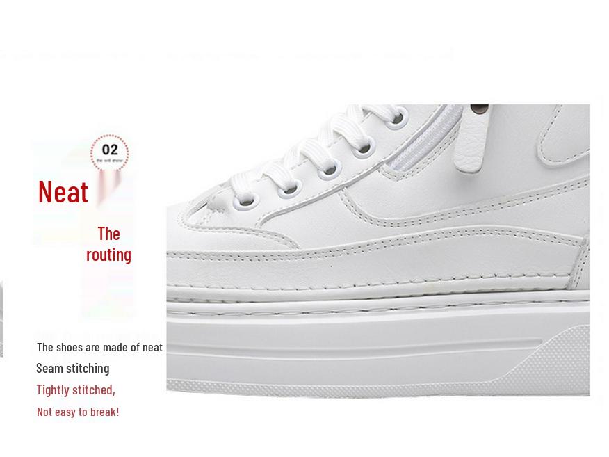 Men's Trendy High-Top Canvas Sneakers - Thick Sole, Zipper, College Style, Youth Casual Shoes