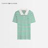 Tommy Hilfiger Women's 1985 Slim Fit Pique Stripe Short-Sleeve Polo Shirt