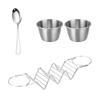2set Taco Holder Stand With Spoon Salad Cup Rustproof Rack For Kitchen Restaurant Taco Holder Stands