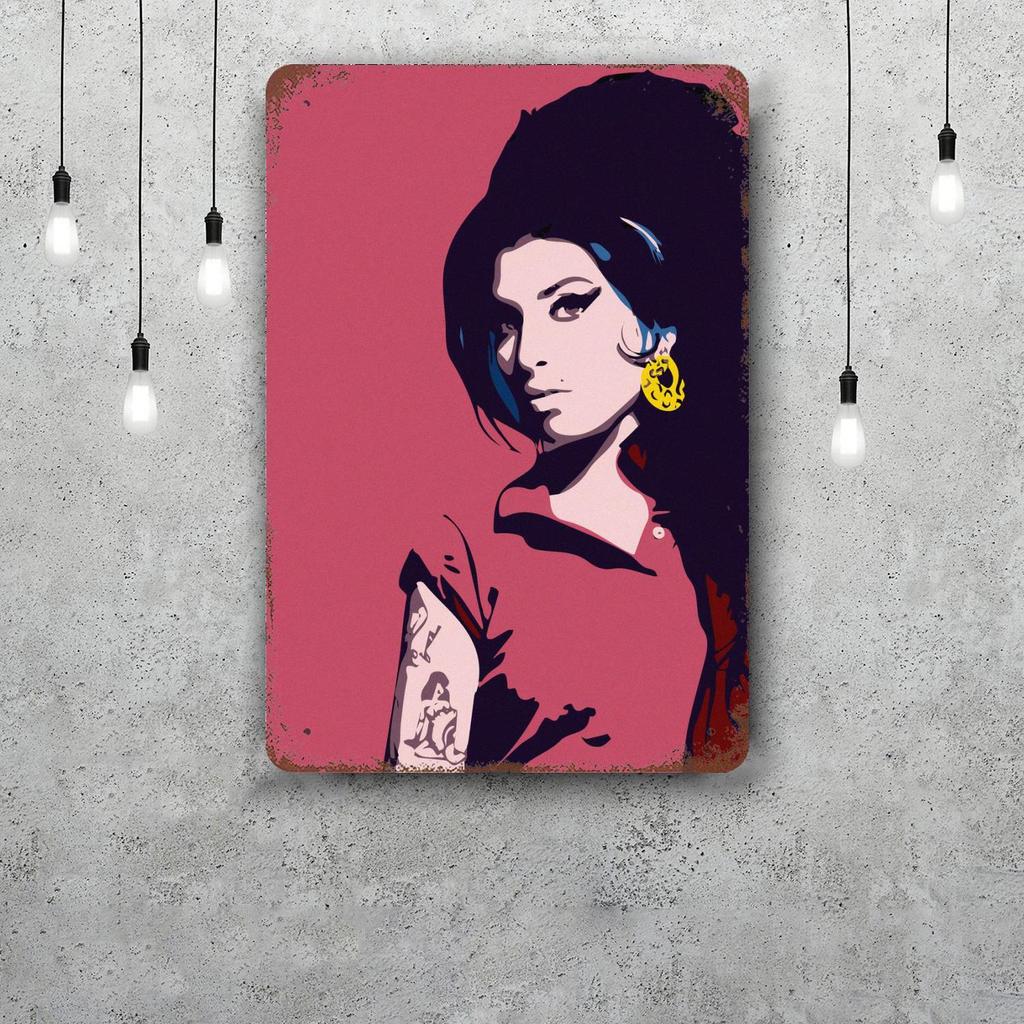 Amy whinehouse Klassiek Poster Roestig Metalen Plaat Retro Decoratief Bord Bar Man Cave Garage Club Metalen Bord Wanddecoratie