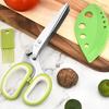 5 Stainless Steel Blades Herb Scissors, Green Onion Scissors with Cleaning Comb And Protective Cover, Multipurpose Herb Cutter And Vegetable Scissors,