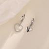 925 Sterling Silber Asymmetrische Herz Ohrstecker Für Damen Luxus Designer Schmuck Großhandel Zubehör Allergieprävention
