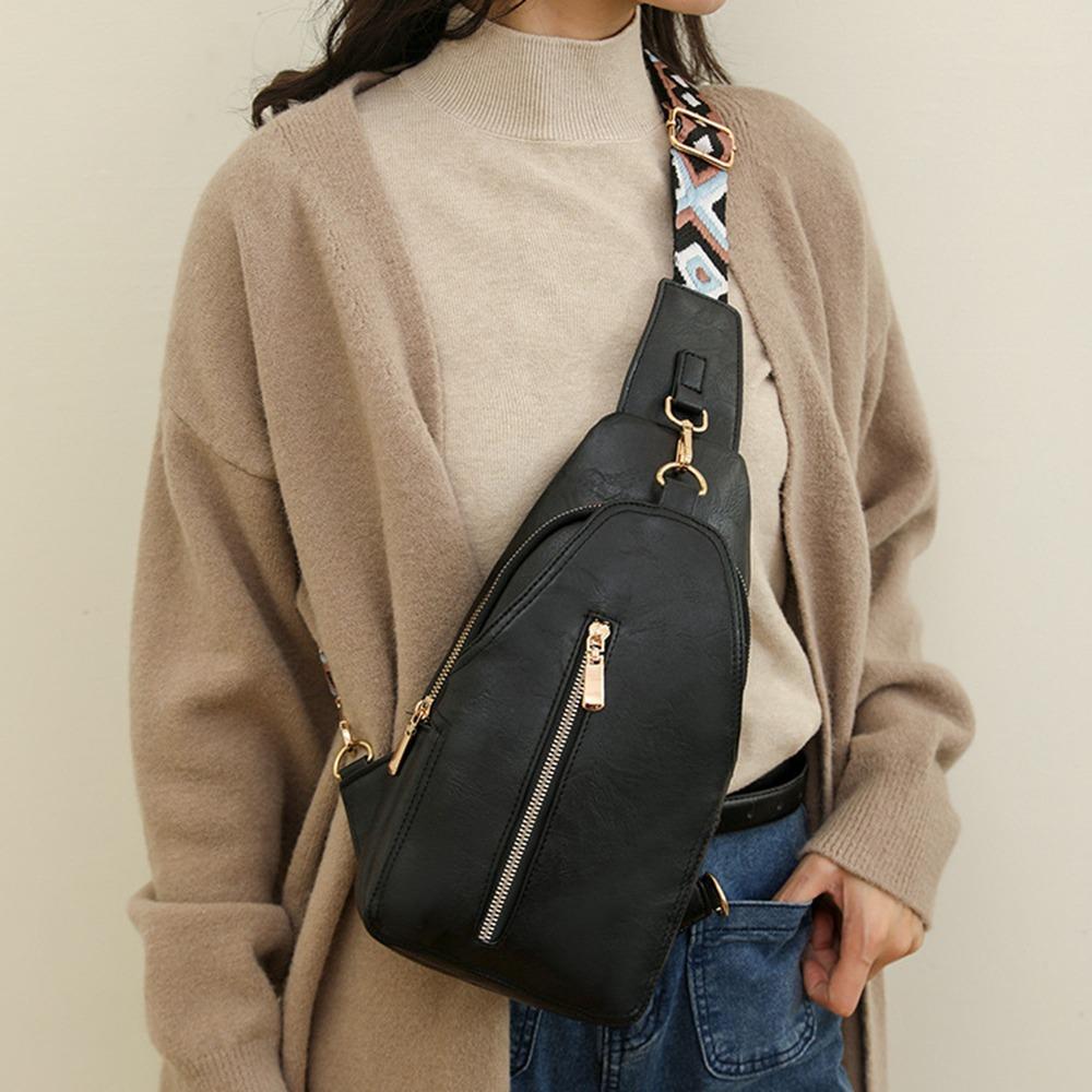 Bohemia Style Women Chest Bag PU Leather Sports Shoulder Bag Fashion Women's Fanny Pack  Unisex