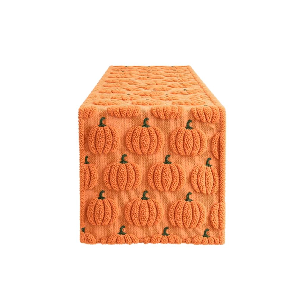 Halloween Pumpkin Embroidered Table Runner for Dining Table Decoration, 183 33 cm