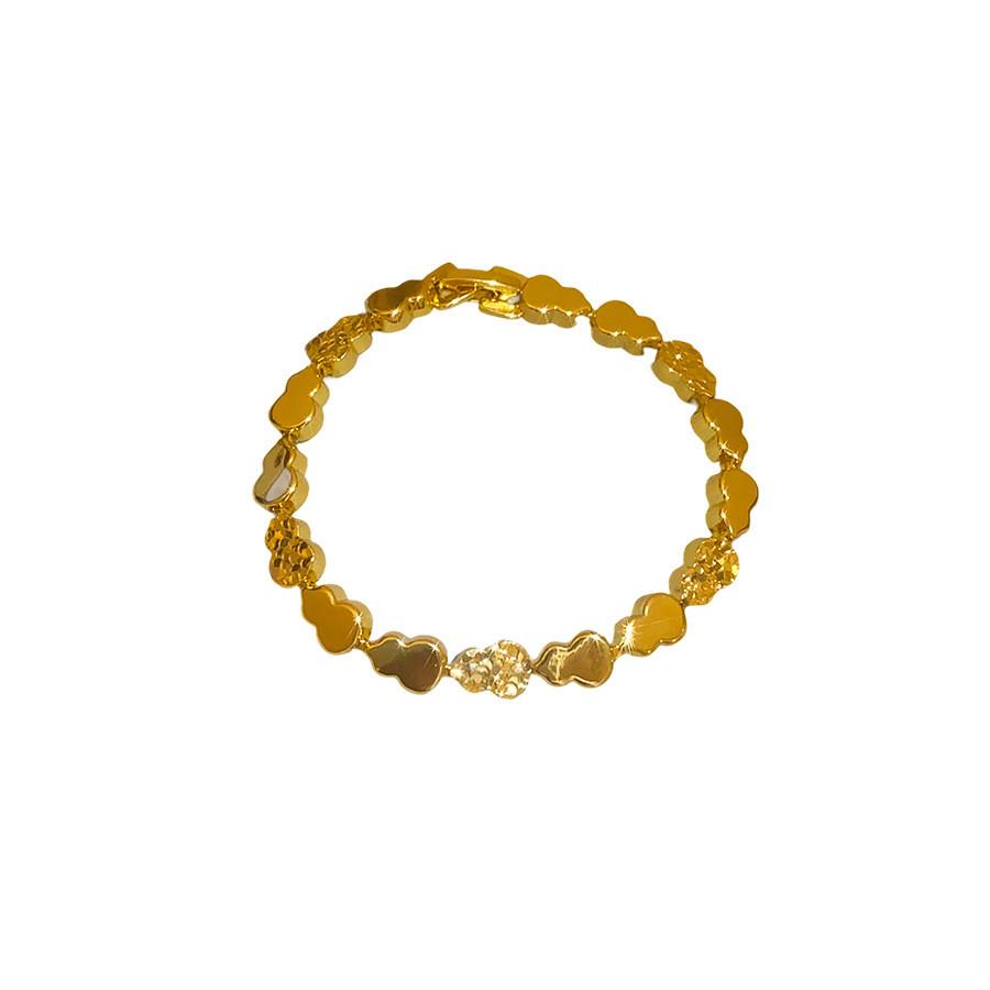 Nytt Mässingsarmband i Kinesisk Stil Med Snidad Kalebasshänge För Kvinnor Presenttillbehör