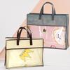 Transparent Clothes Storage Bag Non-woven Large Capacity Dustproof Bag Handle Zipper Closure Quilt Storage Bag Household Use