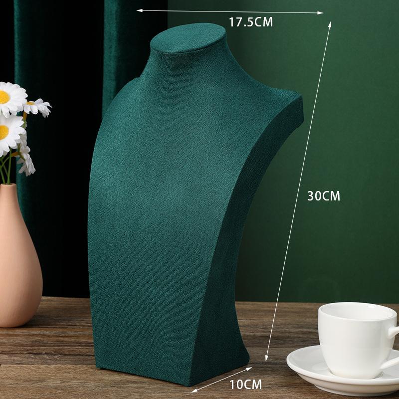 1pc Fashion Velvet Mannequin Bust Necklace Display Stand Portrait Jewelry Pendant Rack Holder Counter Display Props