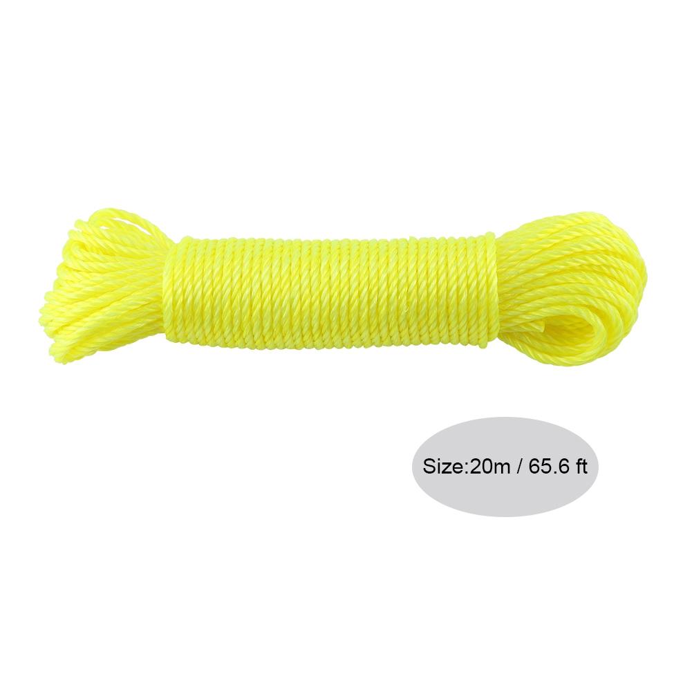 20 m frânghie de nailon Snur de rufe Grădină Camping în aer liber (Galben)