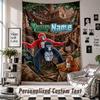 Wall Hanging Tapestry With Custom Name & Text, Gorilla Tag Cartoon Decorative Tapestry For Bedroom