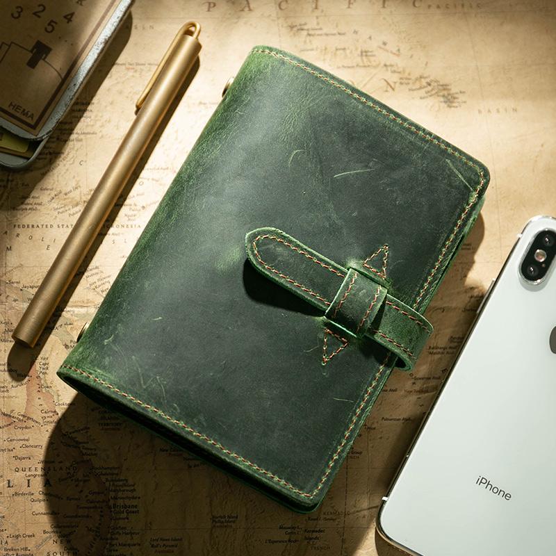 Ретро кожаный планировщик путешествий и дневник - Блокнот на кольцах A6/A7