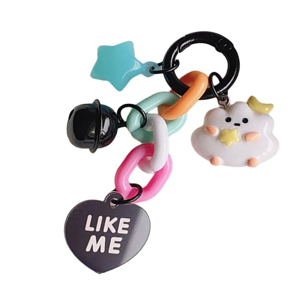 Moon Cloud Star Bell Heart Pendant Keyring Handmade Resin Keychain Women's Handbag Decoration Elegant Bag Ornament