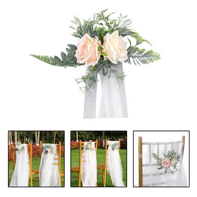 Chair Back Flowers Artificial Rose Flower for Events Birthday Decoration