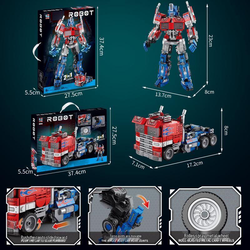 LEGO-Compatible Transformers Mech Warrior King Kong Construction Vehicle Building Blocks Toy for Kids