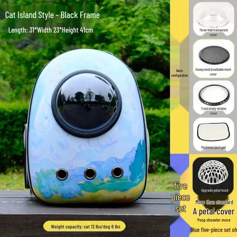 

Портативний рюкзак для котів: Прогулянкова капсула для домашніх тварин With Side Opening [4-piece Set]